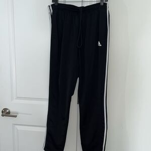 Adidas 3 Stripe Mens Track Jogging Soccer Warm Up Sweatpants Cuffed Zipper Pants